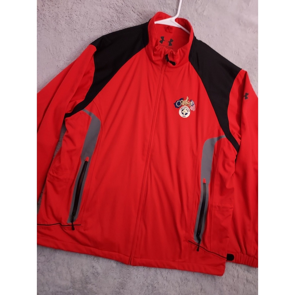 Under Armour Jacket Mens Large Full Zip Lined DNA Windbreaker Golf Wear Logo L
